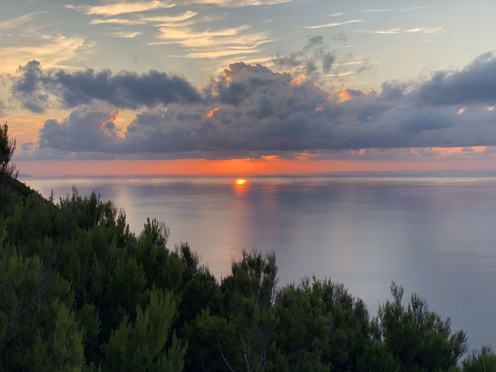 Sunset over the sea at Capraia